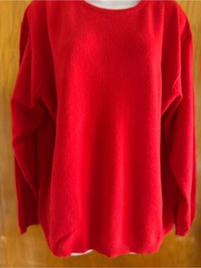 Essential Elements Red 100% Cashmere Sweater 1X NWOT